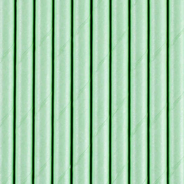 10 pailles en papier vert clair 19cm 2