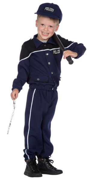 Polizei Kostüm für Kinder mit Cap