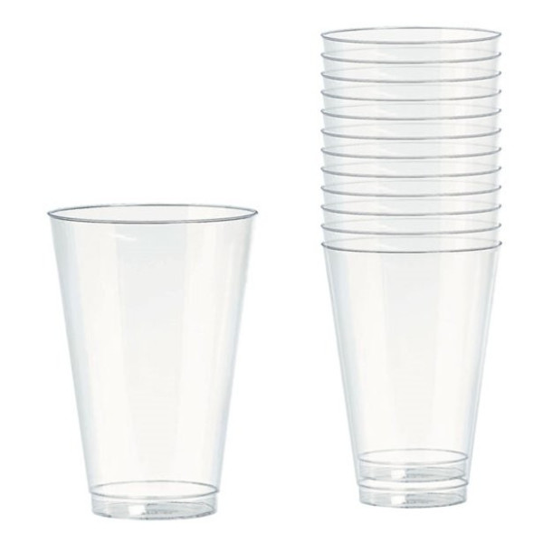 20 vasos de plástico transparente 295ml