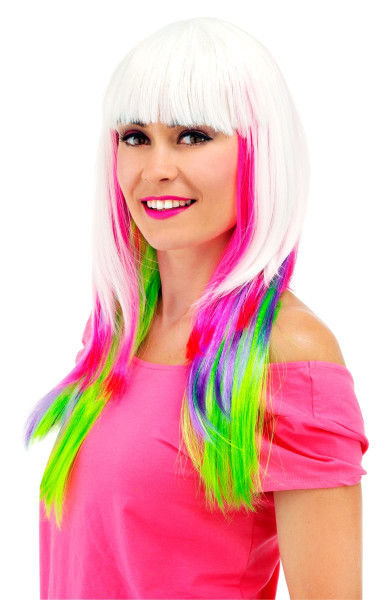 Parrucca arcobaleno capelli lunghi