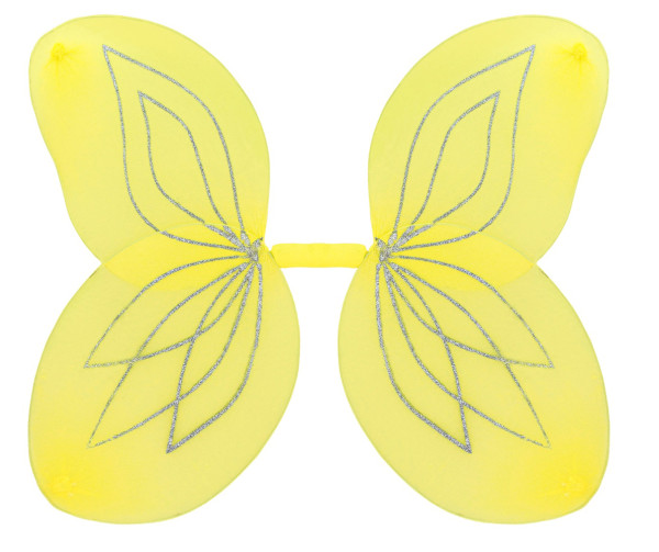 Żółte brokatowe skrzydełka dla dziewczynek