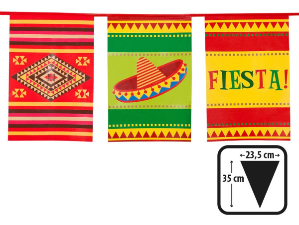 Bunte Fiesta Mexicana Wimpelkette 10m