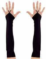 Vorschau: Fingerlose Satin-Handschuhe Lang