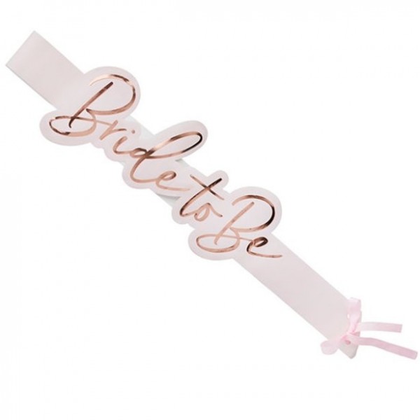 Bride to Be sash in pink