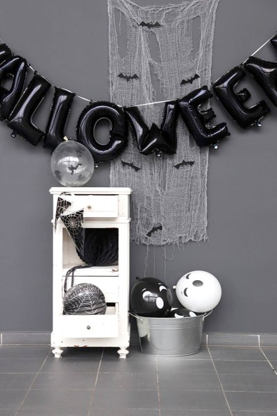 Folienballon Halloween Schriftzug in schwarz 40cm 3