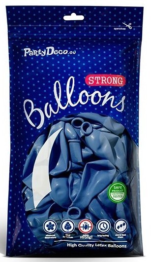 100 Partystar metallic Ballons königsblau 30cm 2