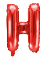 Rød H bogstavballon 35cm