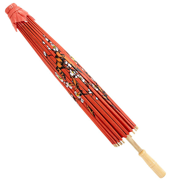 Czerwony parasol z azjatyckim wzorem 5