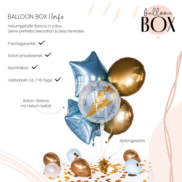 Heliumballon in der Box Mein Tag Schultüte Hellblau 3