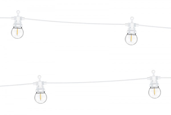 White retro LED light chain 5m 3