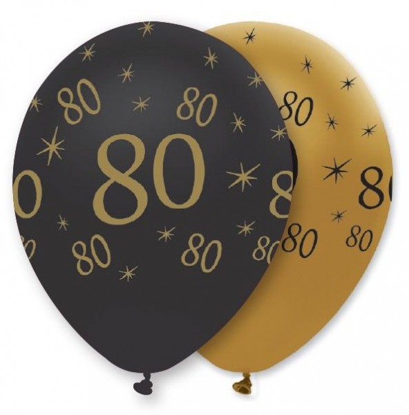 6 Magical 80th Birthday Luftballons 30cm