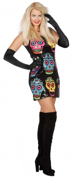 Seductive Day Of The Dead Sequin Dress
