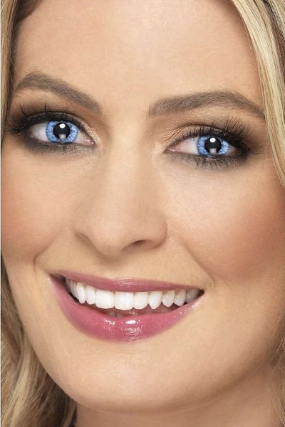 Crystal blue contact lens