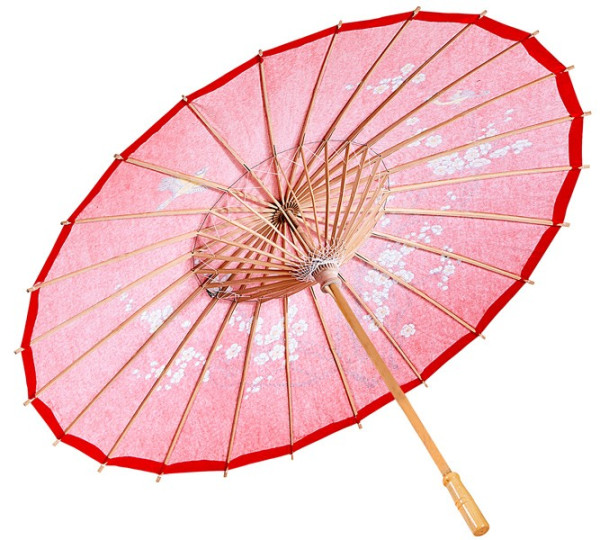Ombrello rosso con motivo asiatico 4