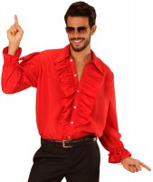 Aperçu: Chemise espagnole à volants Carlos rouge