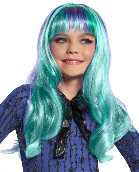 Halloween wig Twyla Monster High turquoise for children