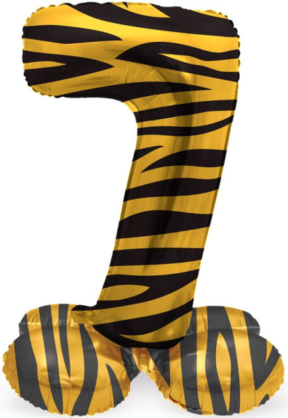 Palloncino numero 7 tigre con base 72cm