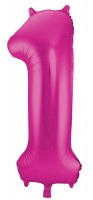 Folienballon Nummer 1 pink