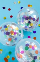 Ballonsæt på 4 med farverig konfetti 30 cm