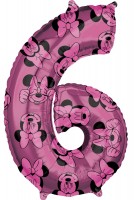 Minnie Mouse Zahl 6 Ballon 66cm