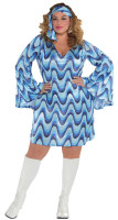 Vorschau: Blaues 70er Jahre Partyfever Kleid
