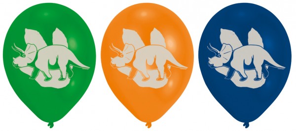 6 Triceratop Dino ballonnen oerreuzen