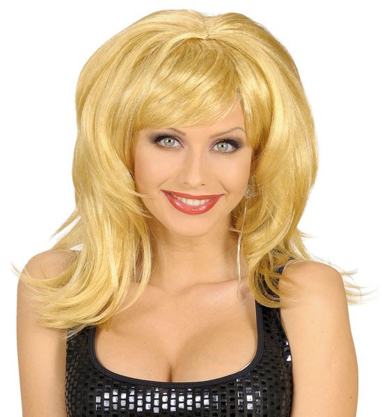 Blonde head of hair party wig
