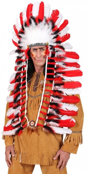 White-red chief headdress 110cm