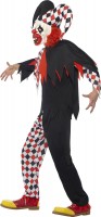 Förhandsgranskning: Skräckclown harlequin court jester herrdräkt