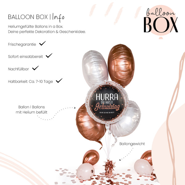 Heliumballon in der Box Hurra Geburtstag 3