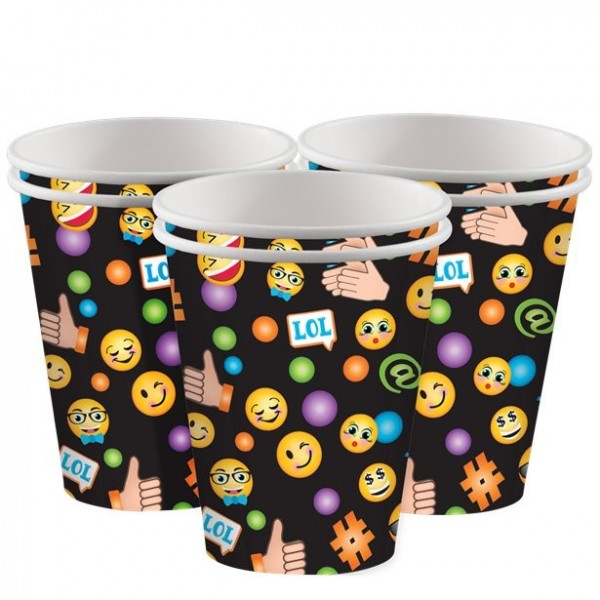 8 Smiley World paper cups 255ml