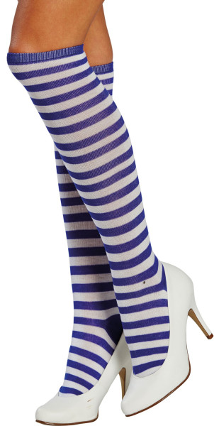 Blue and white striped sailors knee socks
