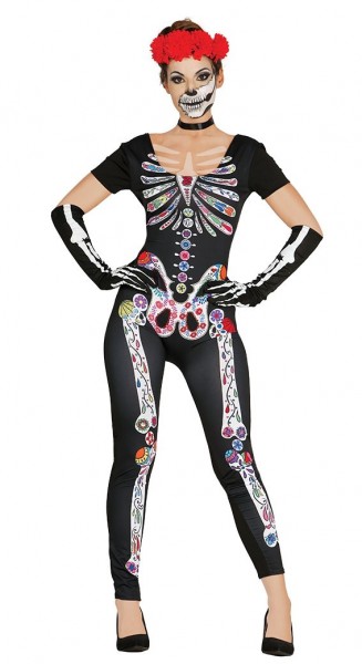 Colorful skeleton Lady Diana jumpsuit