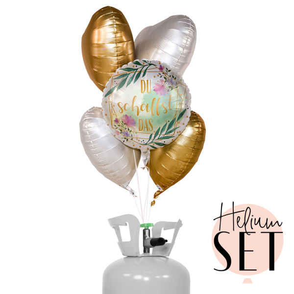 Du schaffst das Ballonbouquet-Set mit Heliumbehälter