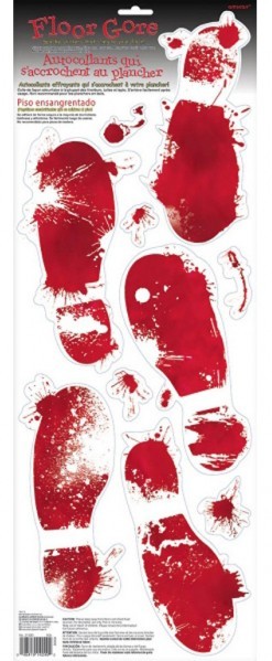 8 Bloody Footprint Floor Stickers 61cm x 22.2cm