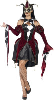 Preview: Elegant Harlequin Lady Gothica costume for women