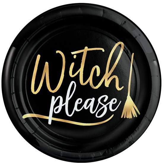 4 platos Witch Please de plástico 19cm