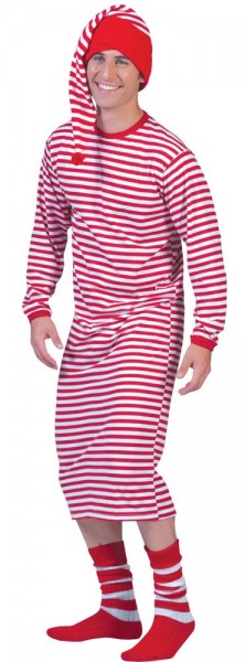 Long sleeve striped dress sleepy head for adults