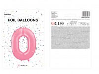 Voorvertoning: Nummer 0 folieballon roze 86cm
