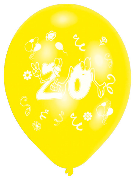 10er Set bunte Zahl 20 Luftballons 2