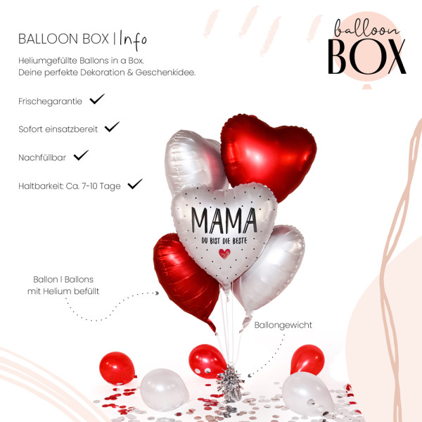 Heliumballon in der Box Mama du bist die Beste 3