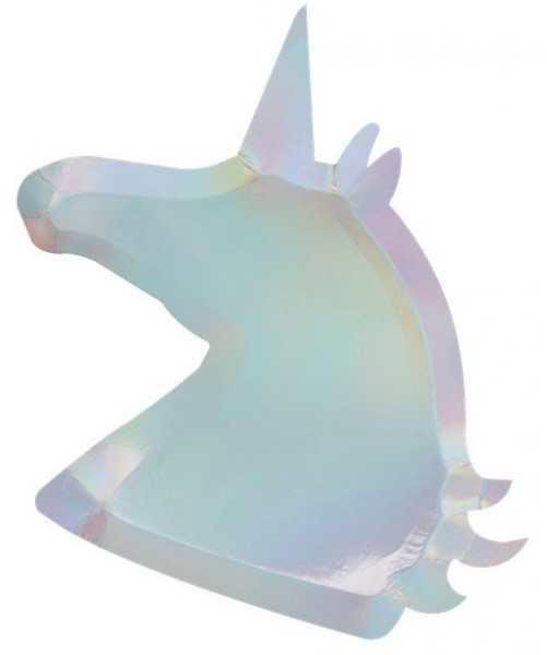 8 piatti di carta Unicorno lucido 30 cm