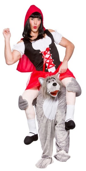 Little Red Riding Hood and the wolf piggyback costume