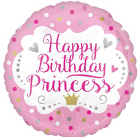 Fødselsdag prinsesse folie ballon 46cm