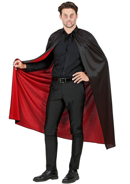 Omkeerbare cape zwart-rood voor volwassenen 2