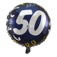 Folieballon 50-års fødselsdag sort