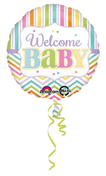 Folienballon Welcome Baby pastell