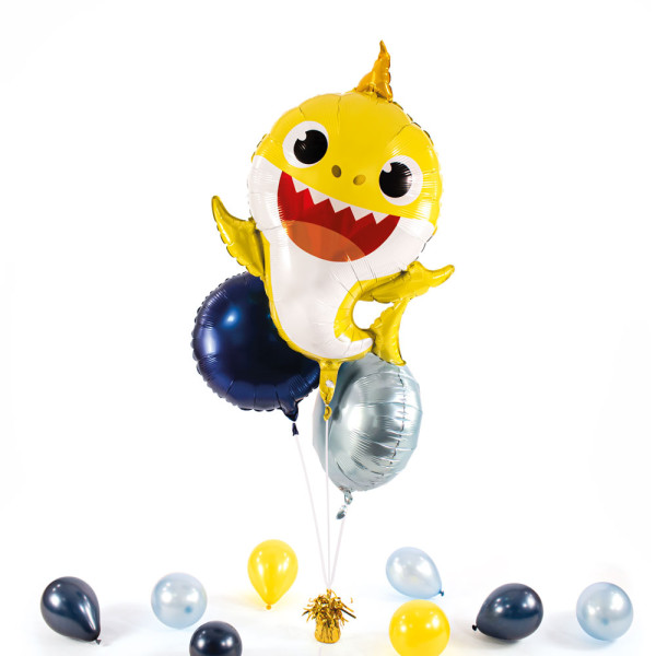 XXL Heliumballon in der Box 3-teiliges Set Baby Shark