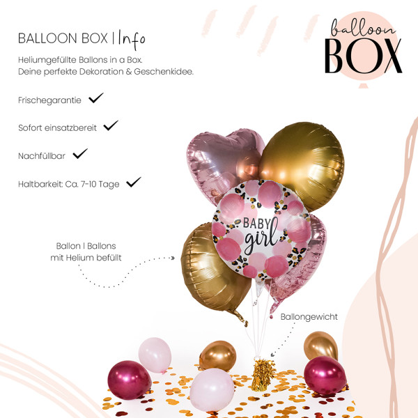 Heliumballon in der Box Baby Girl Leopard 3