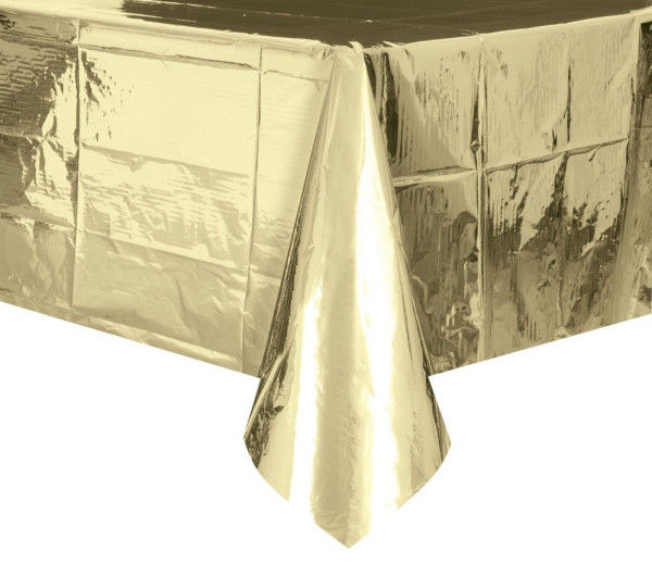 Mantel dorado de PVC 2,74 x 1,37m